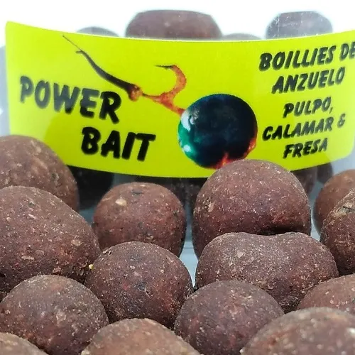 POWER BAITS BOILIES DE ANZUELO PULPO CALAMAR Y FRESA