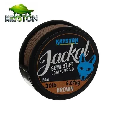 KRYSTON JACKAL SEMI STIFF COATED BRAID GRAVEL BROWN 30LB 20M KR JA4