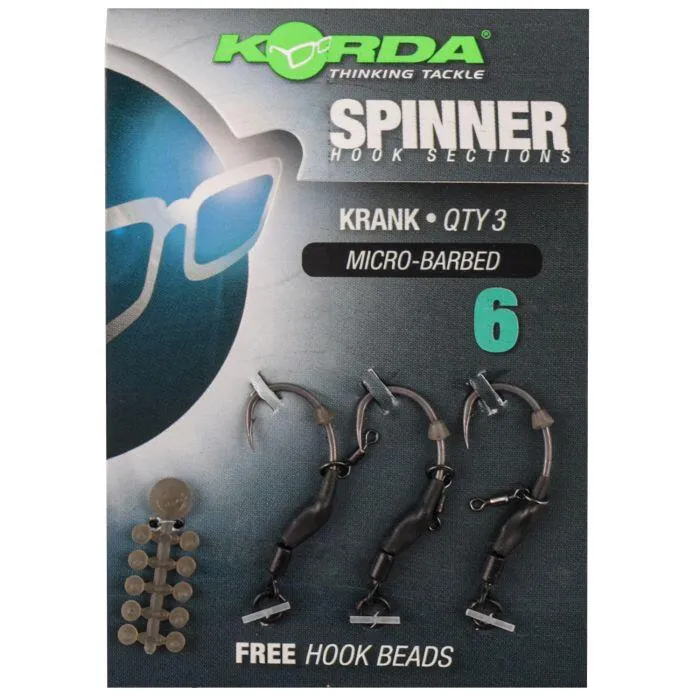 KORDA SPINNER HOOK SECTIONS KRANK MICRO BARBED SIZE 6