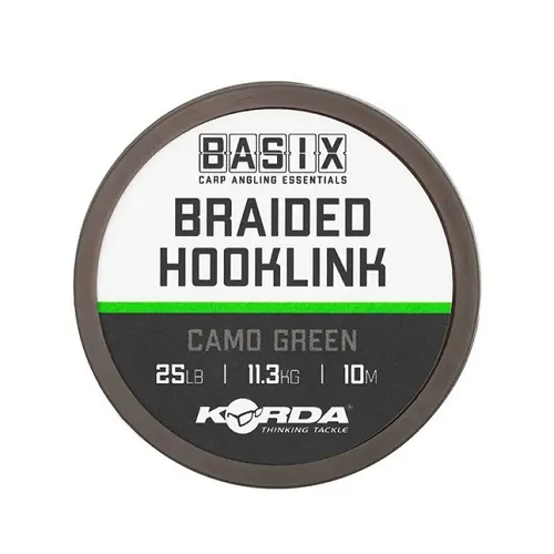 Korda Trenzado Basix Braided Hooklink Camo Green 25lb 113hg 10m