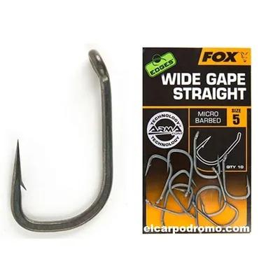 Fox Anzuelos Edges Arma Point Wide Gape Straight Size 4