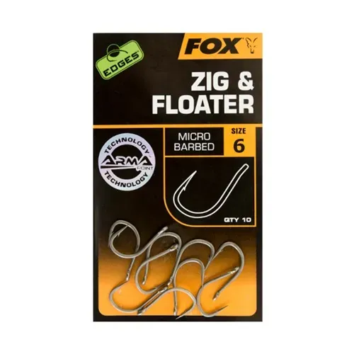 Fox Anzuelos Arma Point Edges Zig & Floater Hooks Size 6