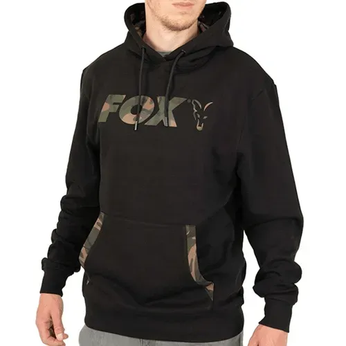 Fox Lightweight Pullover Hoody Black/Camo Print Size 3XL