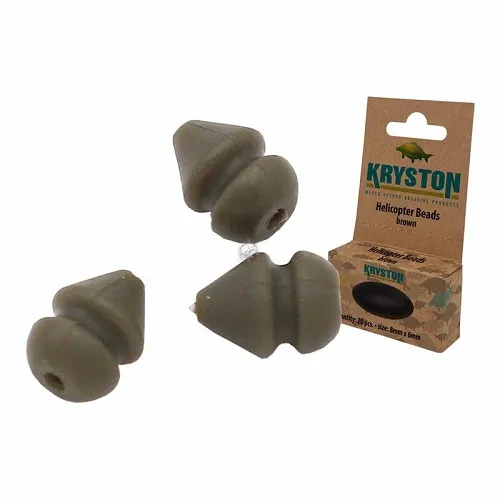 KRYSTON HELICOPTER BEADS 8MM X 6MM BROWN 20 UNID KR AC37