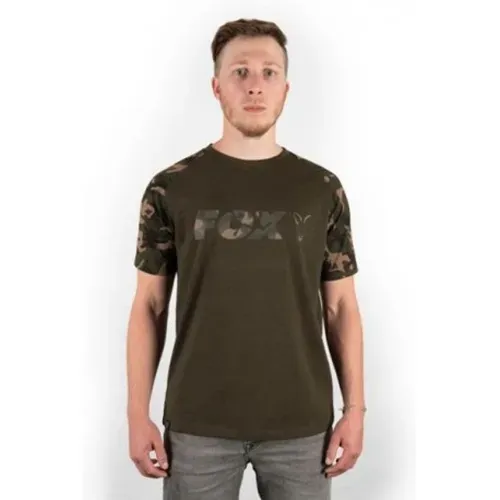 Fox Camo/khaki Chest Print T Shirt Size XXL