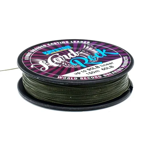 KRYSTON HARD ROCK BRAIDED CASTING LEADER MOSS GREEN 60LB 150M KR HR1