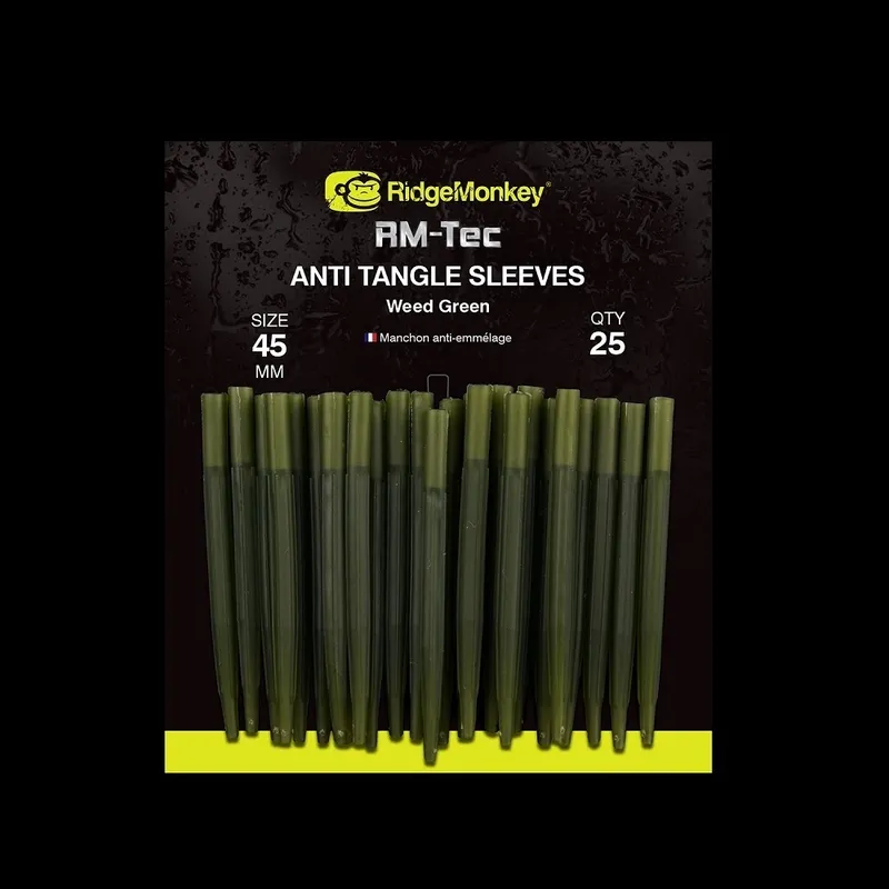 Ridgemonkey Connexion Anti Tangle Sleeves Weed Green 25 Qty