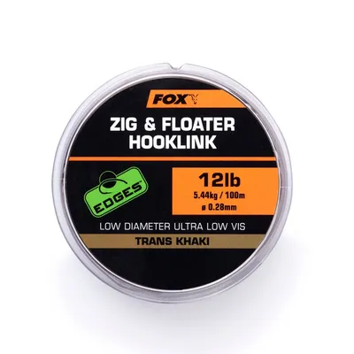 FOX EDGES ZIG & FLOATER HOOKLINK TRANS KHAKI 12Lbr 0.28mm CML169