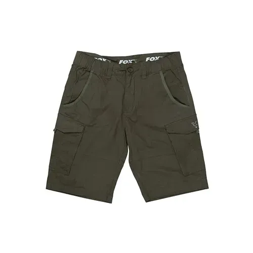 Fox Collection Green & Silver Combat Trousers Shorts Size S