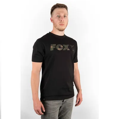 Fox Black/Camo Print T Shirt Size 2XL