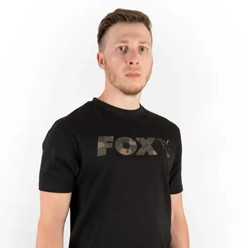 Fox Black/Camo Print T Shirt Size Xl