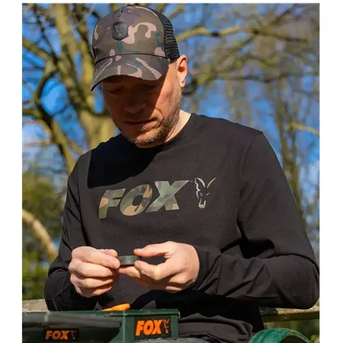 Fox Long Sleeve Black/Camo Shirt Size L