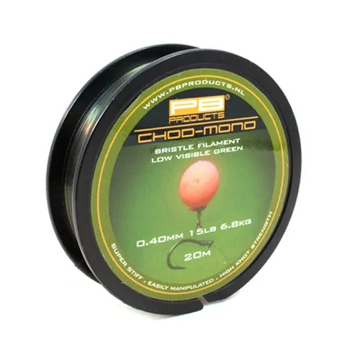 PB CHOK MONO BRISTLE FILAMENT LOW VISIBLE 0.40MM 15LB 6.8KG 20M GREEN