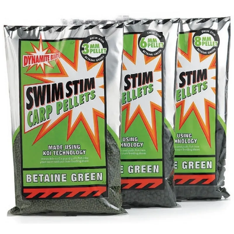 DYNAMITE BAITS PELLETS SWIM STIM CARP BETAINE GREEN 6MM DY101