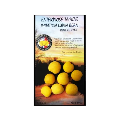 ENTERPRISE TACKLE IMITATION LUPIN BEAN YELLOW SMALL &amp; MEDIUM (4 + 4  UNIDADES) ET73Y