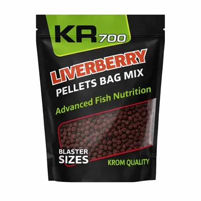 Krom Quality KR300 Pellets Bag Mix Liverberry 3/4'5/6mm 800g