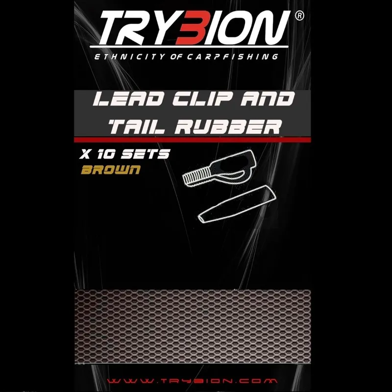 TRYBION LEAD CLIP AND TAIL RUBBER BROWN CON PIN 10123