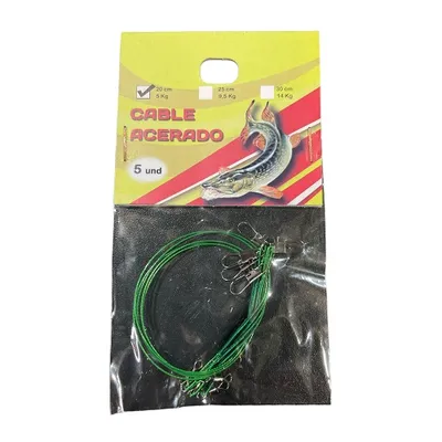 YOKER BAITS TERMINAL ACERADO 20CM 5KG (5 UNID)