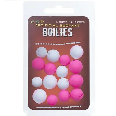 ESP BOILIES ARTIFICIAL BUOYANT WHITE PINK 4 SIZE 16 UNID ETBBWP01