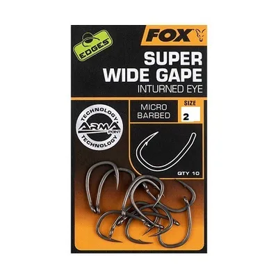 Fox Anzuelos Edges Super Wide Gape Inturned Eye Size 2
