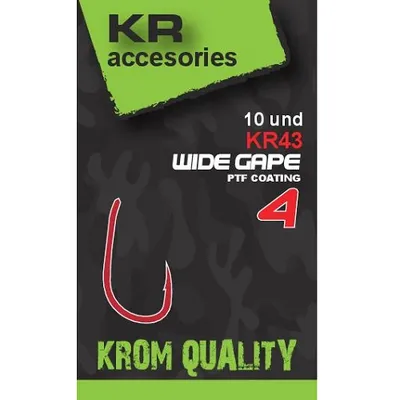 Krom Quality Anzuelos KR43 Hooks Wide Gape Size 4 10 Unid