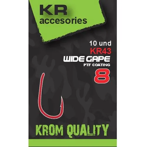 Krom Quality Anzuelos KR43 Hooks Wide Gape Size 8 10 Und