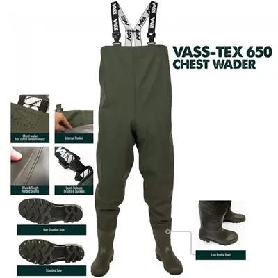 VASS TEX 650 SERIES CHEST WADER SIZE 43 UK9 VA650 70/7/43