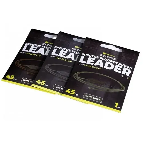 RidgeMonkey Spectre Fluorocarbon Uni Lead Clip Leader Camo Green