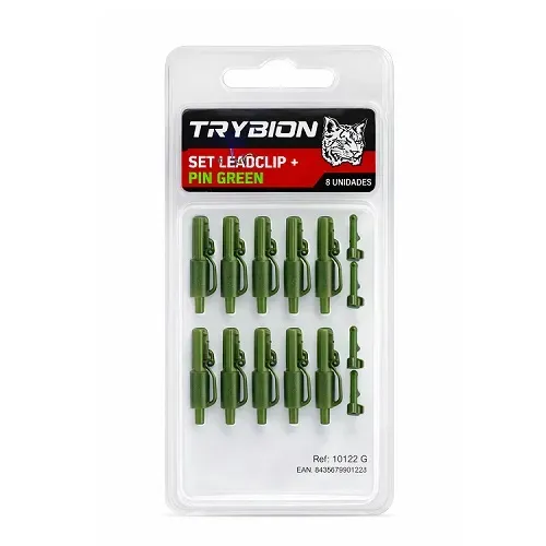 TRYBION SET LEADCLIP + PIN GREEN 8UND 10122G