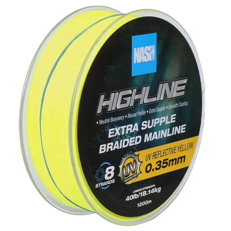 Nash Highline Extra Supple Braid Uv Yellow 0,28mm 600m