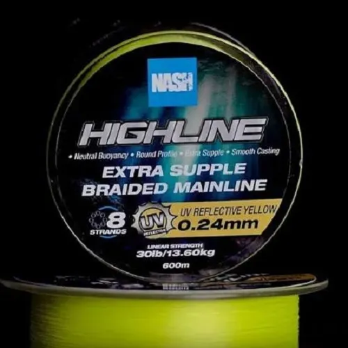 Nash Highline Extra Supple Braid Uv Yellow 0,35mm 600m