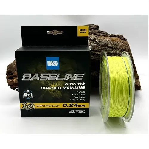 Nash Baseline Sinking Braid Uv Yellow 0,35mm 1200m