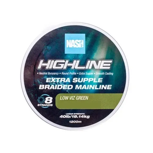 Nash Highline Extra Supple Braided Green 0,35mm 600m