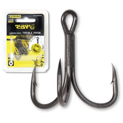 BLACK CAT CURVED POINT TREBLE HOOK DG SIZE 3.0 (5 UNID) 4550300