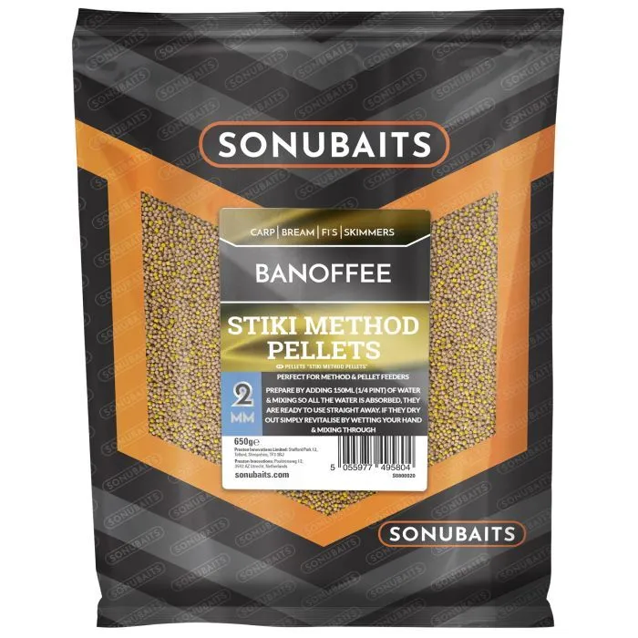SONUBAITS STIKI METHOD PELLETS BANOFFEE 2MM 650G S1800020