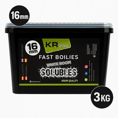 Krom Quality KR200 Fast Boilies White Boom Solubles 16mm 3kg