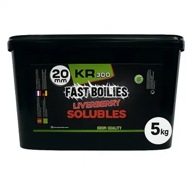 Krom Quality KR300 Fast Boilies Liverberry Solubles 20mm 5kg