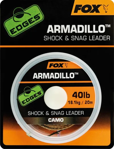Fox Armadillo Shock & Snag Leader Camo 40Lb 18.1kg 20M
