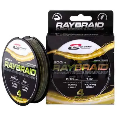 CINNETIC RAYBRAID 4 270M GREEN TRACER 0.25MM  330259