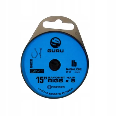 GURU QM1 15 INCH BAYONET HAIR RIGS SIZE 10 19MM 9LB GRR144