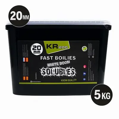 Krom Quality KR200 Fast Boilies White Boom Solubles 20mm 5kg
