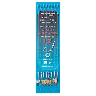 DRENNAN CARP METHOD BARBLESS SIZE 12 10CM 4FT 8LB 0 22MM 8 UND HNAP03