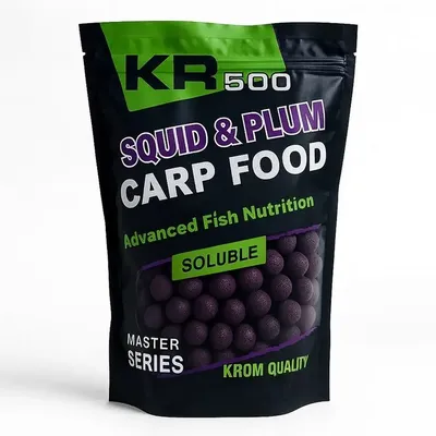 Krom Quality KR500 Boilies Solubles Squid Plum 16mm 800g