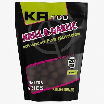 Krom Quality KR100 Boilies Solubles Krill & Garlic 20mm 800g