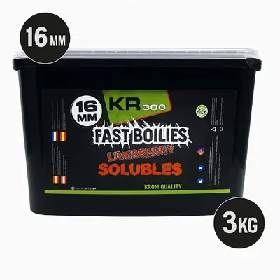 Krom Quality KR300 Fast Boilies Liverberry Solubles 16mm 3kg