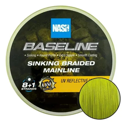 Nash Baseline Sinking Braid Uv Yellow 0,28mm 1200m