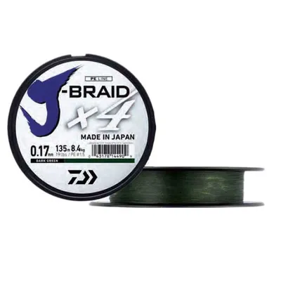 Daiwa Tresse JBraid X 4B Dark Green 450m 0,33mm