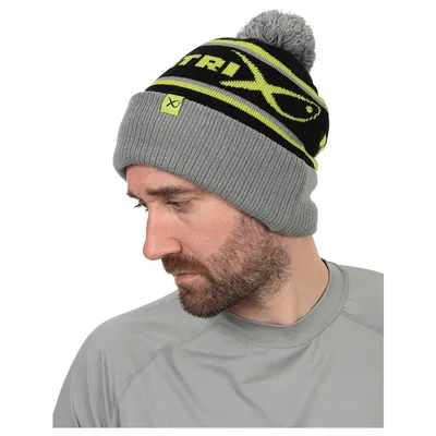 MATRIX BOBBLE HAT BLACK / LIME /GREY GHH001