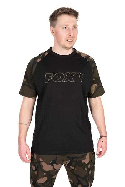 Fox Black & Camo Outline T Shirt Size L