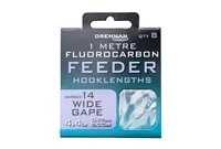 DRENNAN FLUOROCARBON FEEDER HOOKLENGTHS SIZE 18 BARBED WIDE GAPE 2.6LB 1M 8und DFFH18